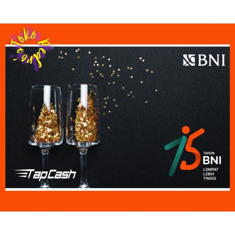 Tapcash HUT 75 BNI 2021 - TWO GLASS ORI /Like eMONEY eTOLL Flazz or Brizzi