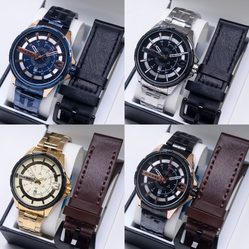 Jam Tangan Pria DIESEL RANTAI Tanggal aktif FREE Tali