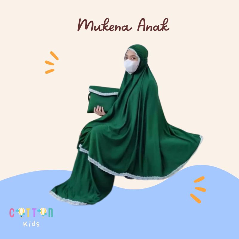 MUKENA ANAK TANGGUNG, MUKENA ANAK POLOS RENDA, MUKENA ANAK LEBARAN