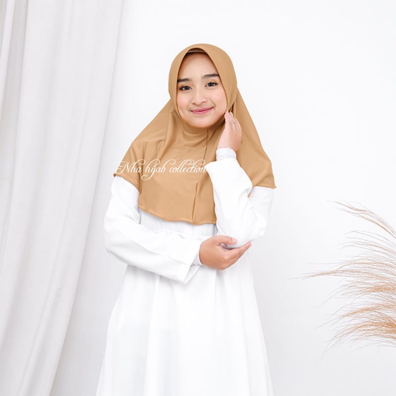 Kerudung Bergo Hamidah Jersey(Ukuran S)/Hijab Instan Premium