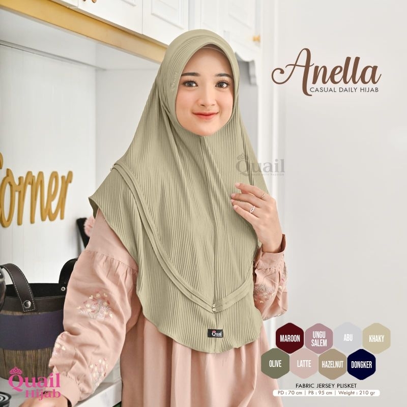 Anella Hijab Plisket ori Quail
