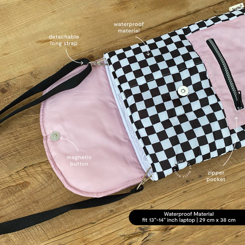 NOTTE - Puffy Laptop Sleeve Checkered Series | Tas Laptop 13-14 inch