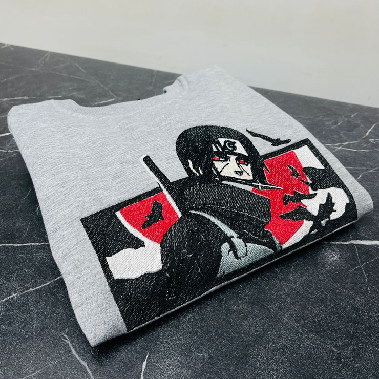 Crewneck Itachi Embroidery Anime Manga Naruto Premium Unisex