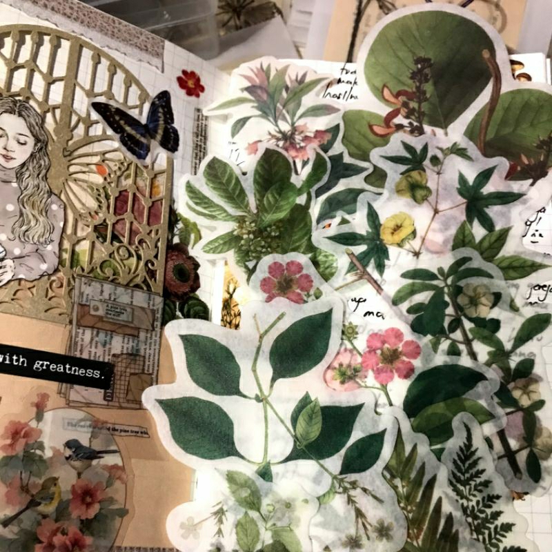 

Vintage Plants / Leaf Sticker [uk Besar] untuk Journaling | Bujo | Scrapping