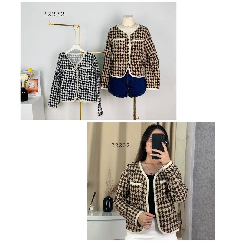 22232 Blazer Tweed Import / Cardigan Tweet Import / Outer Tweed Import Premium