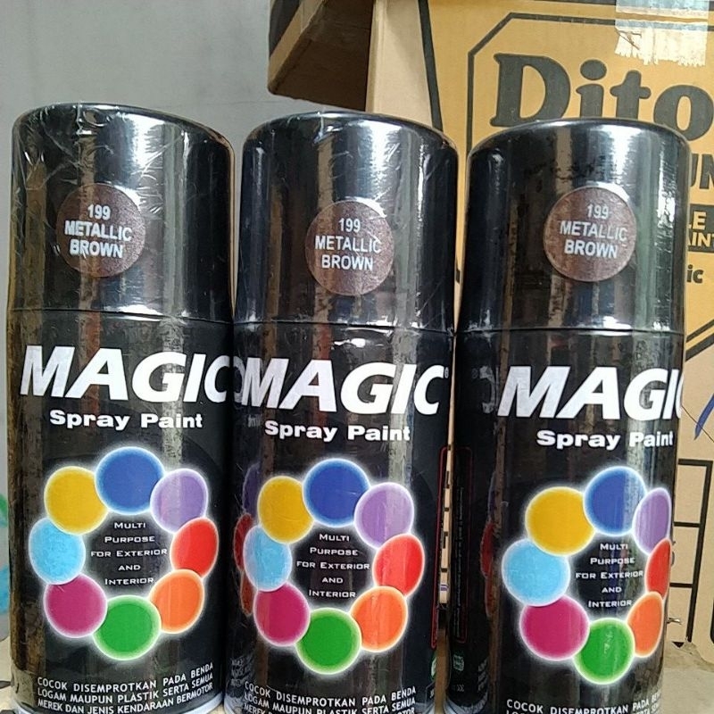 pilok pilox magic spray paint magic metallic brown 199  coklat tua cokelat tua metallic