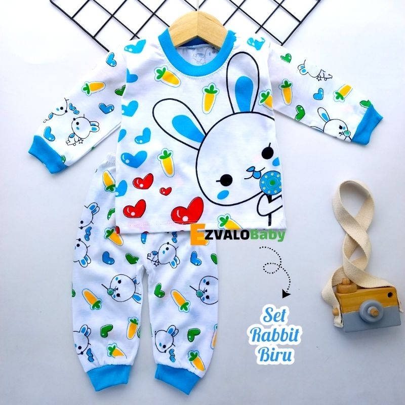 SETELAN BAYI PEREMPUAN KAOS OBLONG KANCING DI PUNDAK PIYAMA BAYI CEWE 0-12 BULAN