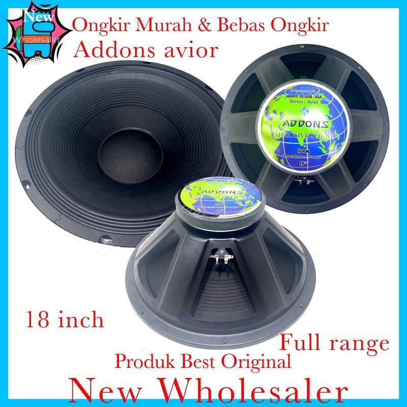 speaker full range 18 inch 1600watt addons avior coil 3 inch original