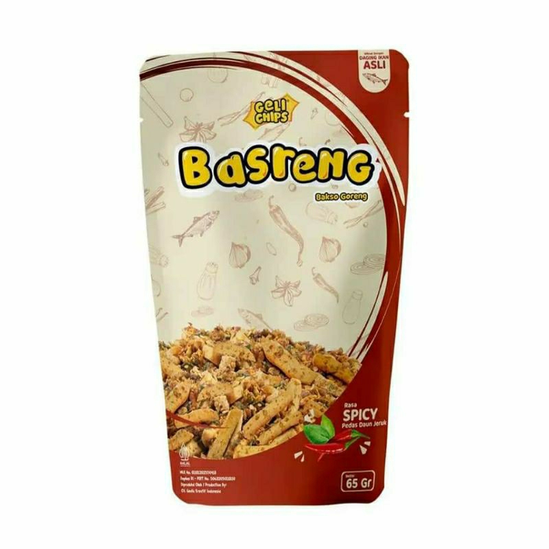 

Gelii chips basreng spicy pedas gurih daun jeruk65gr