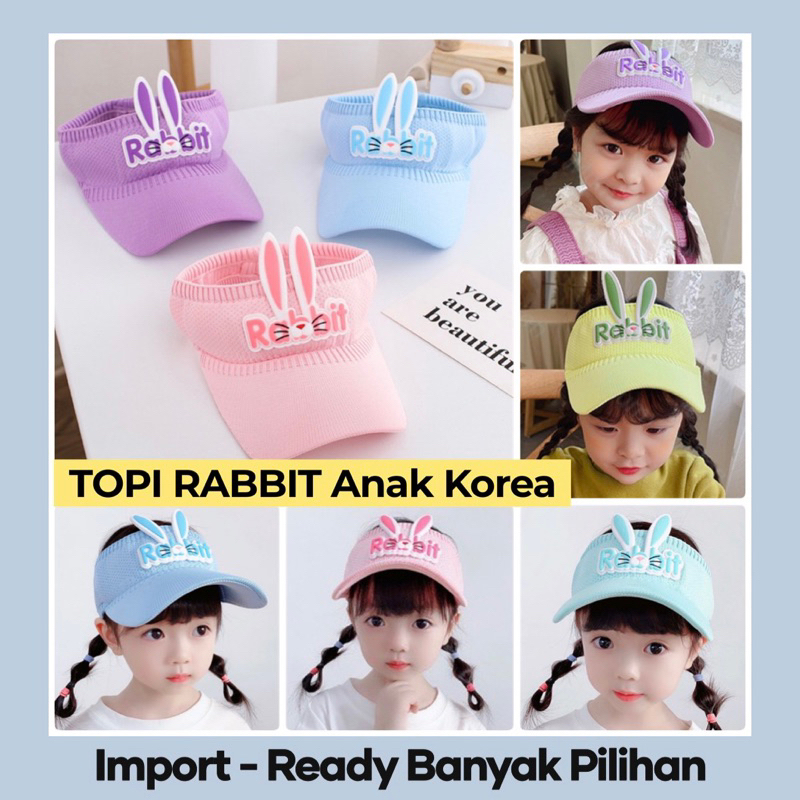 Usia 2-12 th TOPI ANAK VISOR PANTAI TOPI Anak ANTI UV TOPI BAYI SUNSHADE Rabbit Baseball Anti Uv - Topi Anak