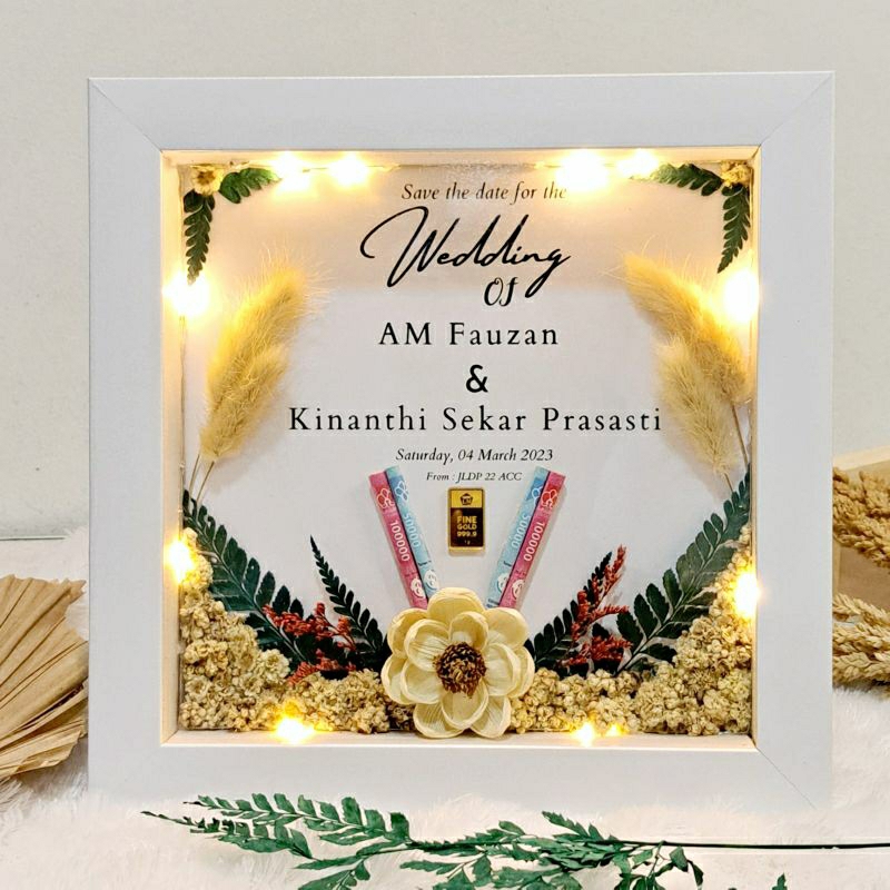 BINGKAI MAHAR PERNIKAHAN CUSTOM /MAHAR IN FLOWER FRAME 3D CUSTOM/ FRAME MAHAR