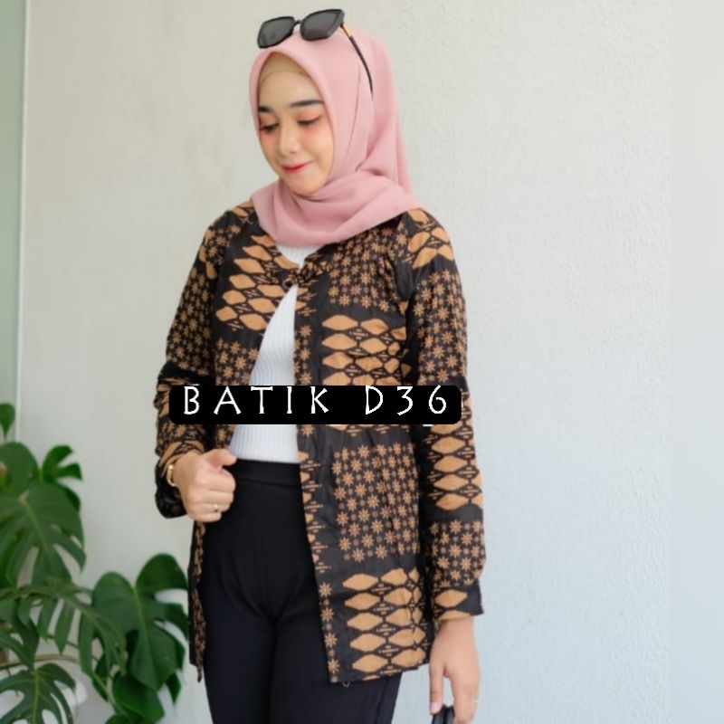 Outer batik lawasan kekinian Cardi warna Muslim muslimah wanita cewek ibu modern kekinian elegan murah etnik tradisional vest rompi blazer klasik seragam kembar kasual remaja cantik dewasa ABG mama muda cantik