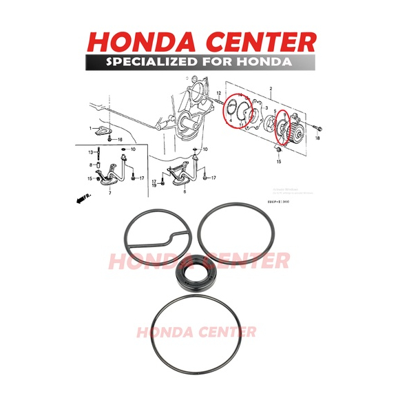 seal oring kit pompa oli mesin honda accord executive prestige1984 1985 1986 1987 1988 1989