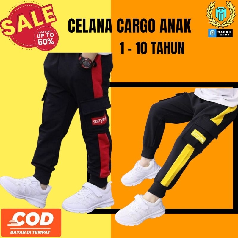 Celana Joger Cargo 1-10 Tahun Celana Panjang Kargo Anak