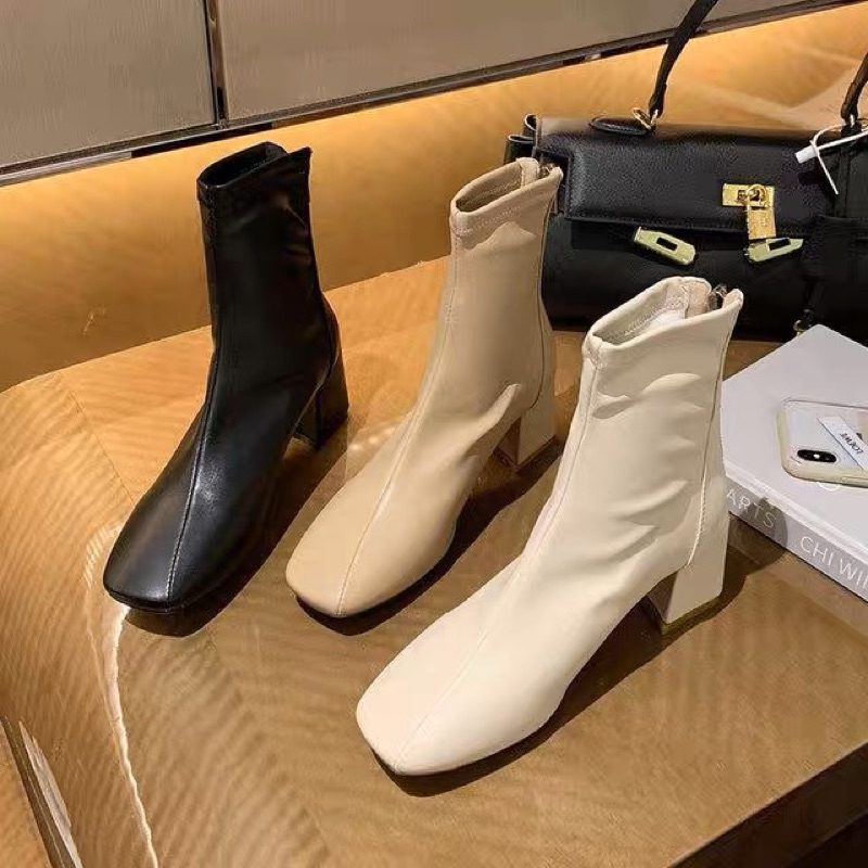 HQS20 Flat Sepatu Boots Korea - Boots Import Wanita Cewek