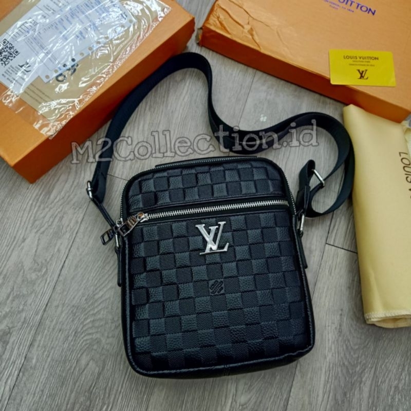 Tas Selempang Lv Monogram Damier Embos Tas Selempang Kulit Super Premium Quality