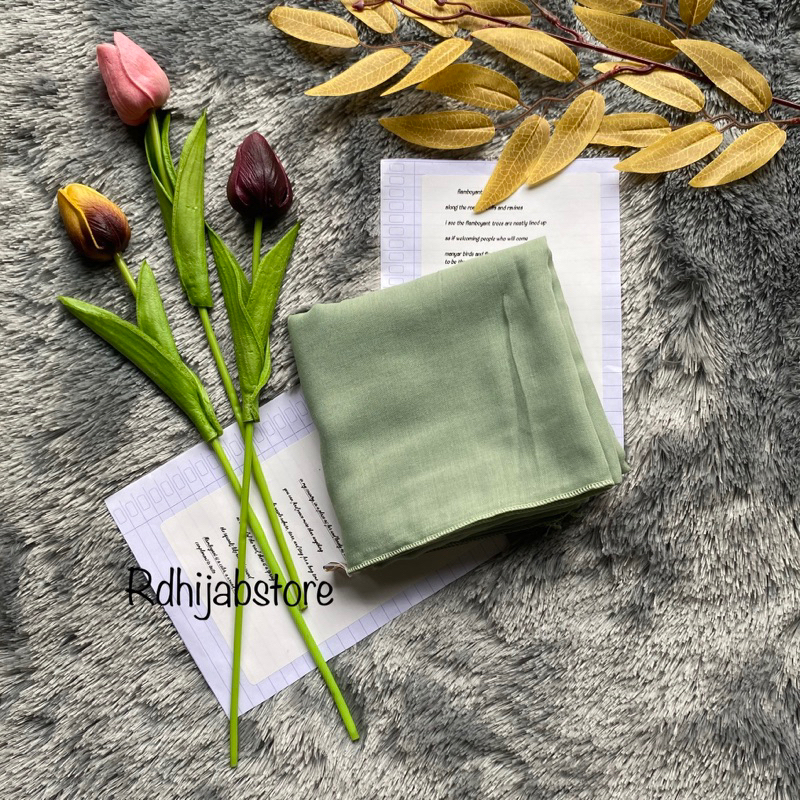 hijab segiempat paris / catton paris old | red rose | azara | varisha-Sage Green