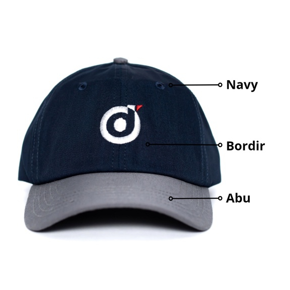 DLOOZY Topi Pria Wanita Baseball Polo Cap Navy Abu Dlz10