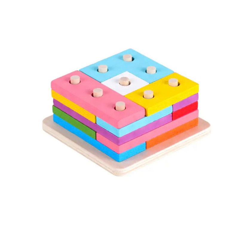 Kotak Tetris Shape Sorting Wooden Toys Mainan Edukasi Anak Mainan Kayu Basic Shape Sorting Kayu Balok Shape Block