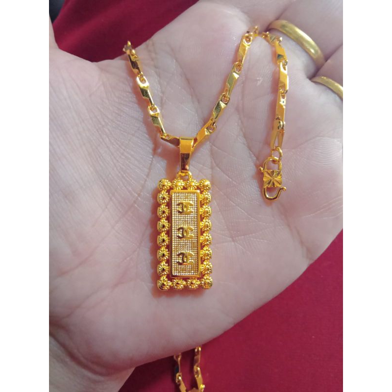 kalung padi balok cc bunga 50cm,60cm dan 75cm lapis emas 24k