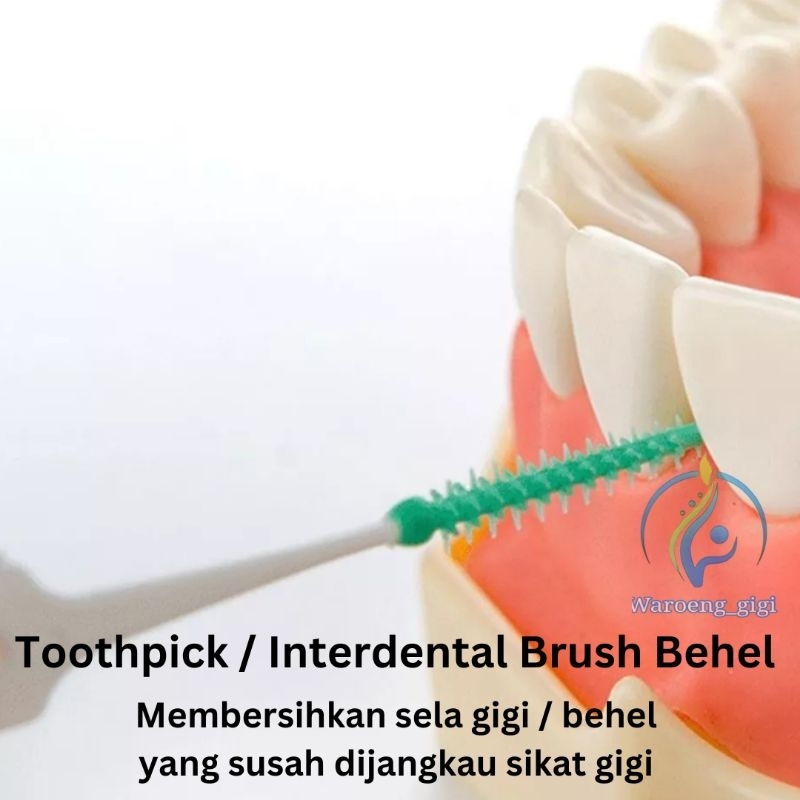 Interdental Brush Sikat Sela Gigi Behel Ortho Toothpick Tusuk Gigi (RUBBER TIP)