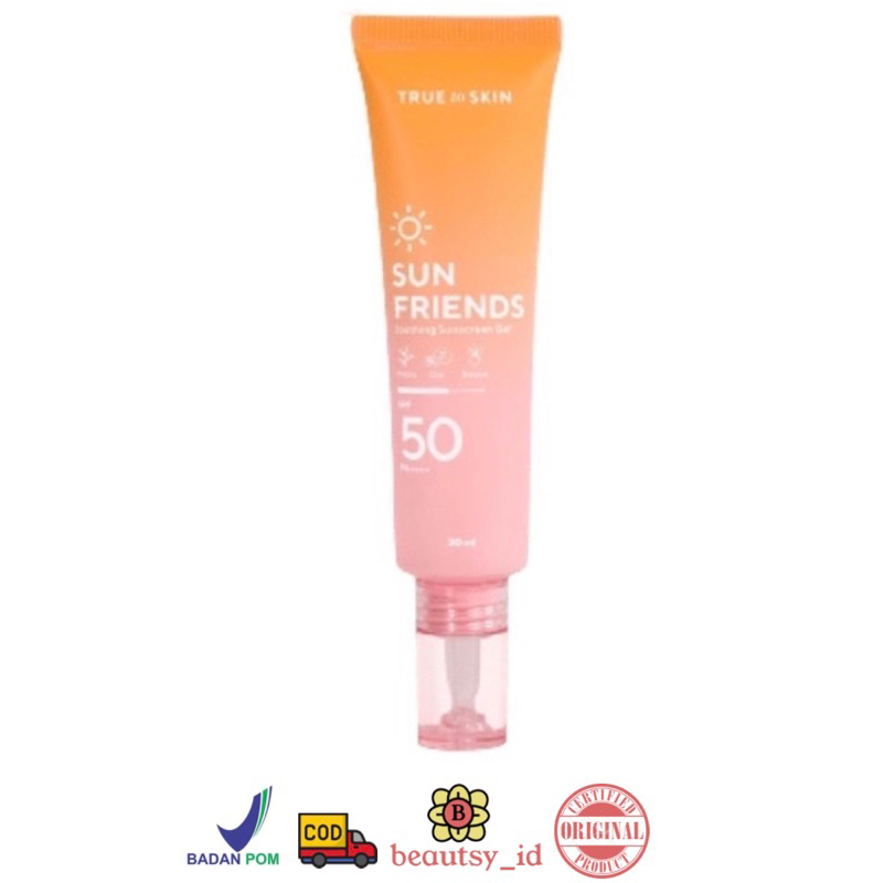 True To Skin Sun Friends Sunscreen SPF 50 PA++++ 30ml 15ml Original COD BPOM Sunblock