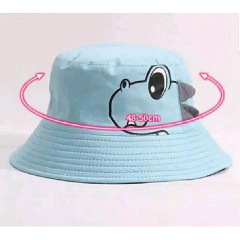 Topi Bucket hat anak dino kekinian (usia 1-8 tahun)