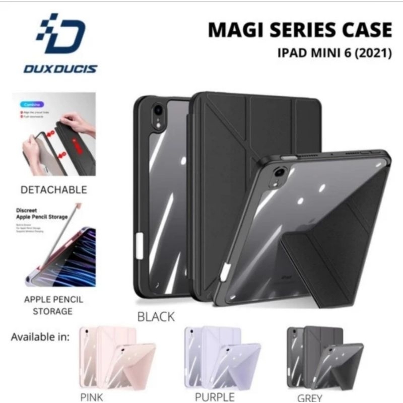 Case iPad Mini 6 Dux Ducis MAGI Series Flip Cover 6th Gen Casing Detachable Book Smart