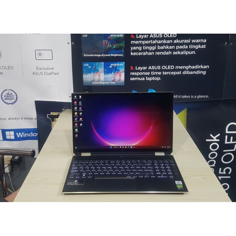 HP SPECTRE 15 X360 I7-10750H GTX 1650TI 4GB RAM 16GB/SSD 512GB 4K UHD