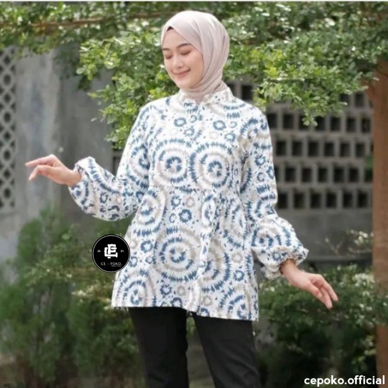 BAJU BATIK WANITA MODERN MONALISA GENES M,L,XL asli PEKALONGAN BATIK KERJA