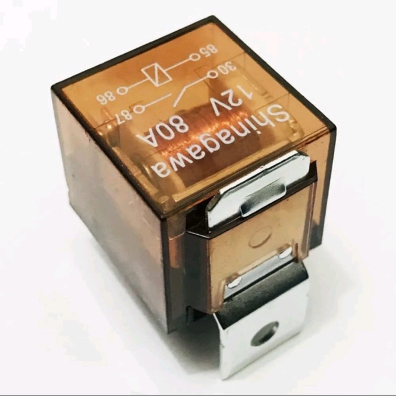 RELAY KLAKSON 80 AMPERE 12 VOLT KAKI 4 QUALITY
