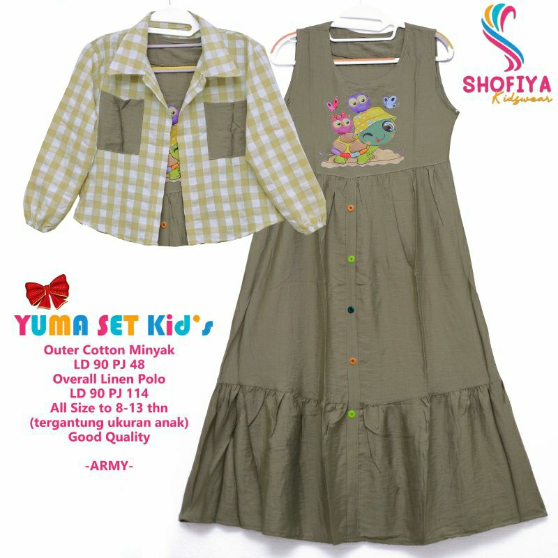 [PRODUK ORIGINAL BY SHOFIYA] SETELAN ANAK PEREMPUAN YUMA LYRA SET BAJU DRESS GAMIS ANAK TANGGUNG
