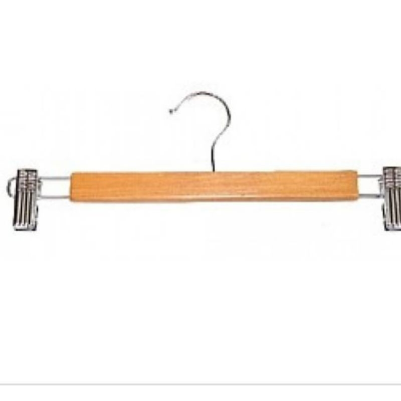 Hanger Kayu Jepit Celana Dewasa Lurus PER LUSIN Hanger Kayu Jepit Celana Dewasa Hanger Jepit Celana 