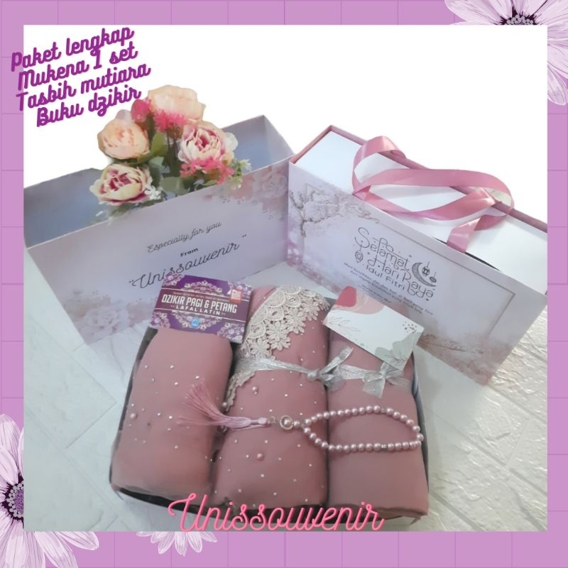 hampers mukena aurora/perlengkapan alat sholat wanita