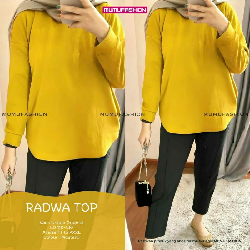 MUMU - Radwa Blouse Rajut Knit Halus Jumbo Muslimah Import Mumu Fashion Grosir Original Solo