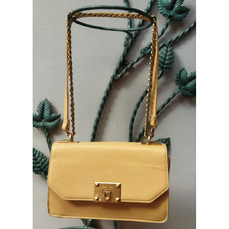 CHANRS KEATN Tas Pesta mewah original Preloved warna gold