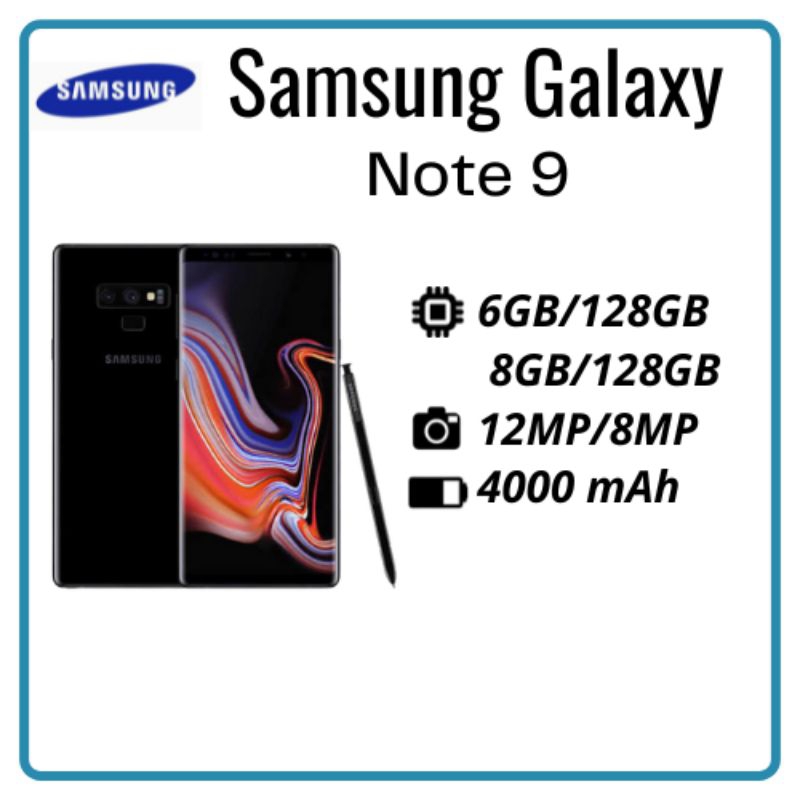 Samsung Galaxy Note 9 128GB 6GB RAM, 128GB 8GB RAM