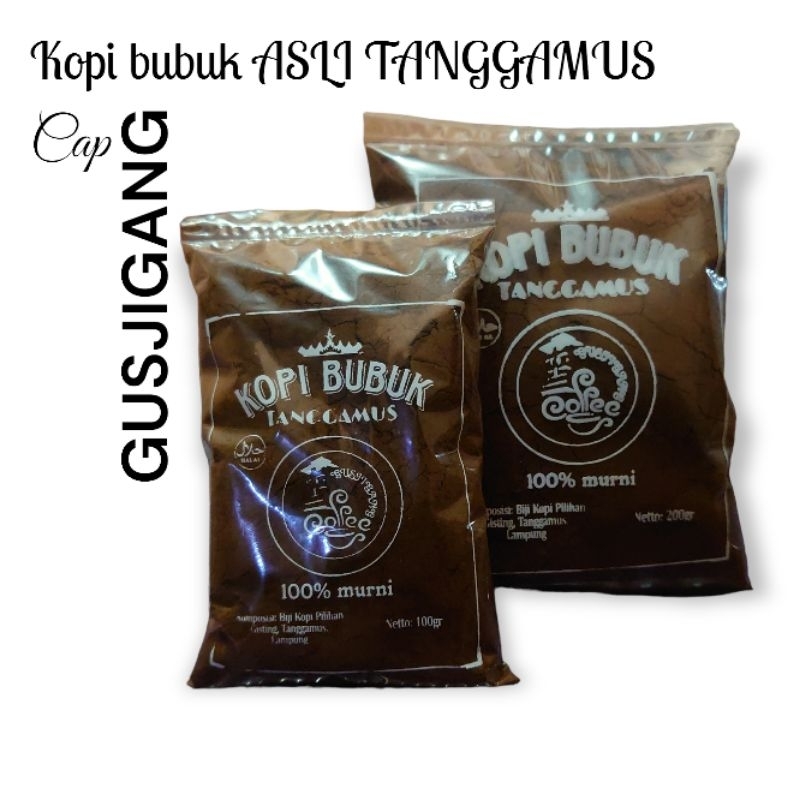 

KOPI BUBUK Lampung, TANGGAMUS CAP GUSJIGANG, 100 gram 100% MANTAP & NIKMAT