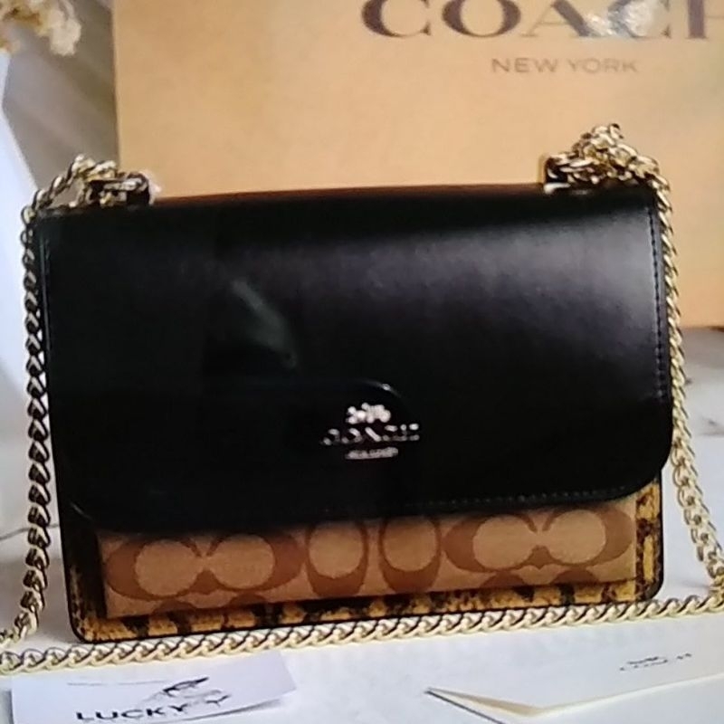 coach klare crossbody in blocked signature canvas