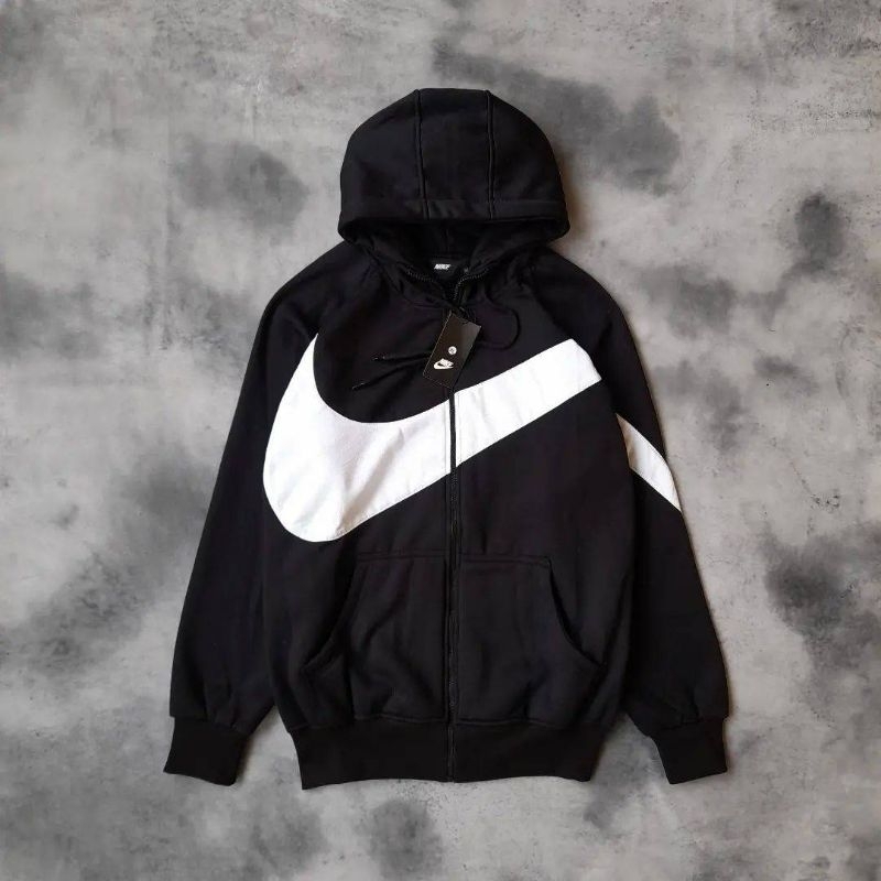 JAKET ZIPPER HOODIE NIKE BIG SWOOSH FULLTAG &amp; LABEL