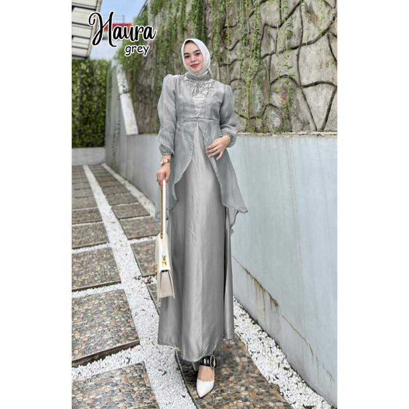 Gamis Kondangan Pesta Simple Organza Haura