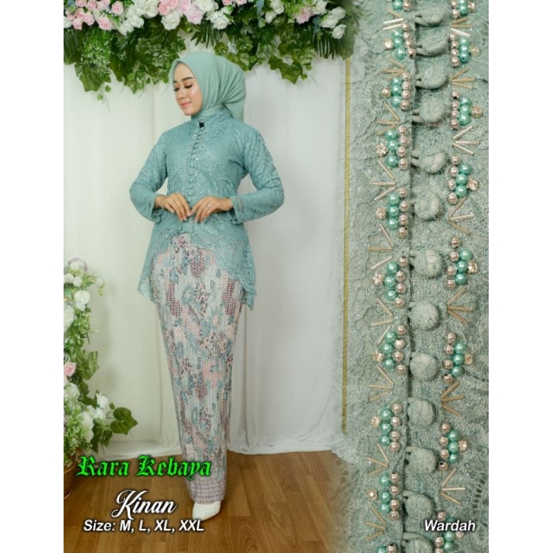 Setelan Kebaya Kinan Wisuda Payet Mewah 2023 | Kebaya Modern Elegan | Kebaya Kancung Depan Ibu Penga