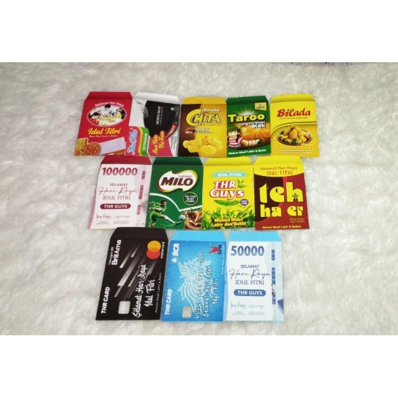 

Amplop Lebaran Motif Snack & ATM