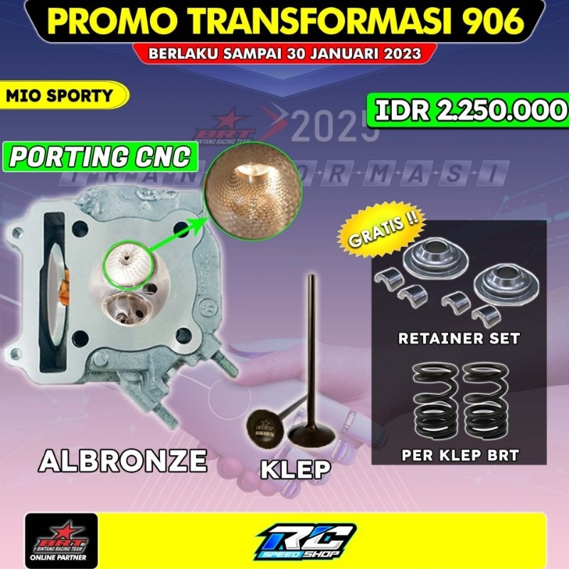 Head Porting CNC Mio Sporty Mio Karbu BRT - Klep BRT-Per Klep BRT Promo BRT 906