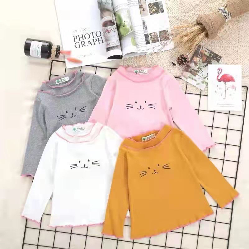 atasan kaos panjang anak cewek import 2-6tahun