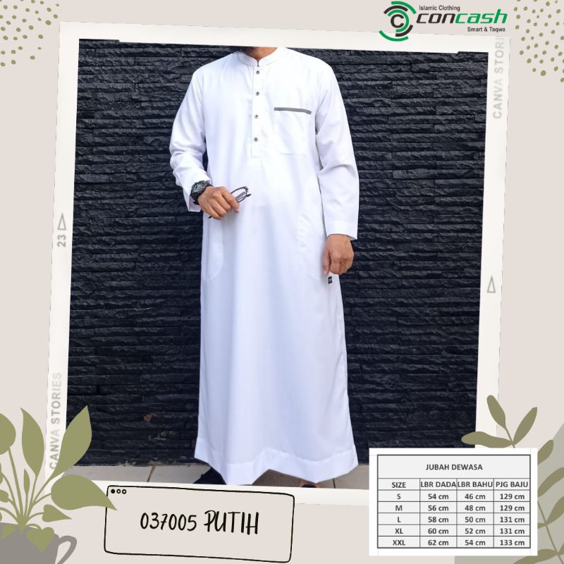 Jubah - Jubah Katun - Jubah Pria - Concash - Putih