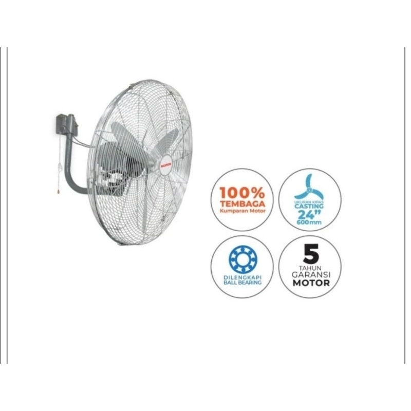 Maspion Power Fan 24 Inch PW-603 W / Kipas Angin Tembok PW603W