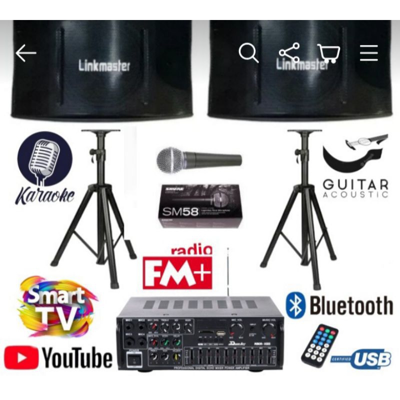 paket karaoke sound sistem linkmaster 10 inc upgrade ampli