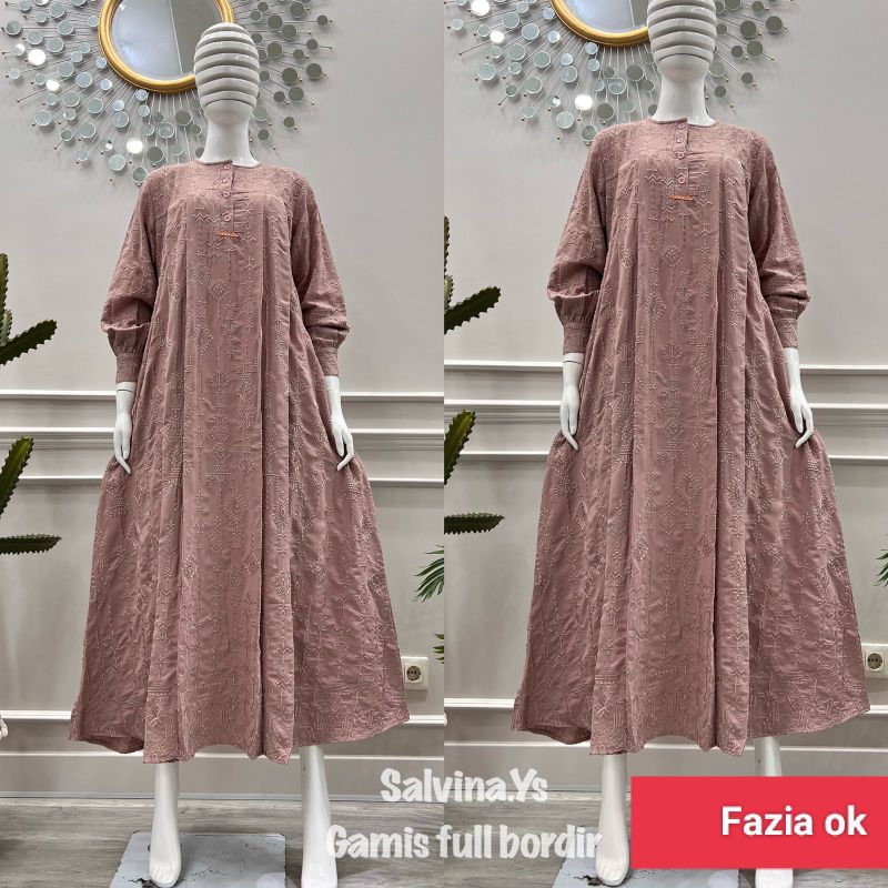 Gamis salvina  Aina  ys ORI katun bordir  pull import