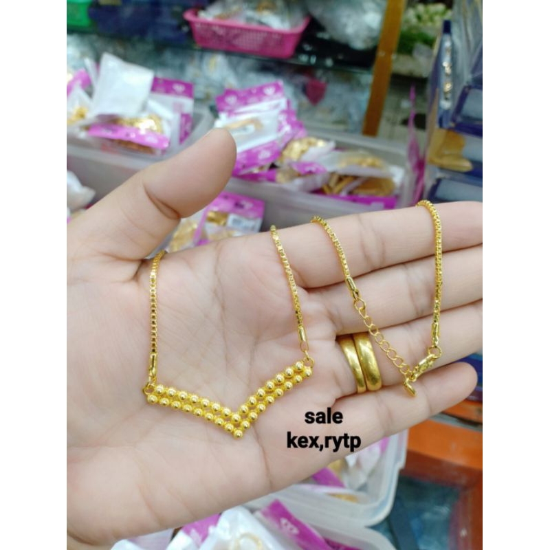 Kalung merica replika emas lapis kristal import
